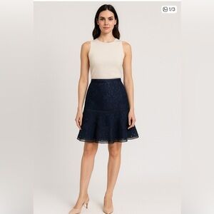 Anthropologie x Mare Mare Navy Blue Skirt lined size Small